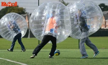playing big and cute zorb ball